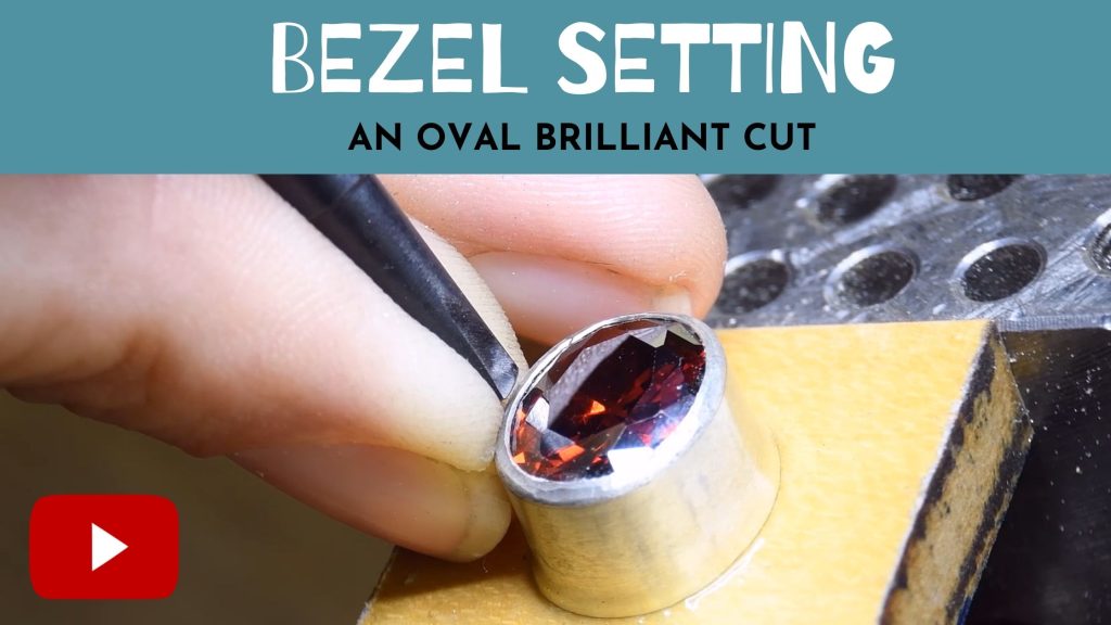 Bezel setting an oval gemstone