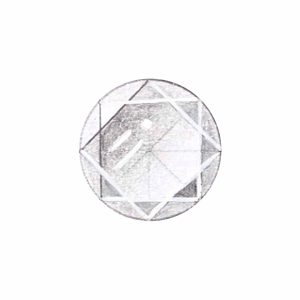 draw and render a medium sized diamond, imaginary light sourced on lucy walker jewellery metalsmith academy's online classes.