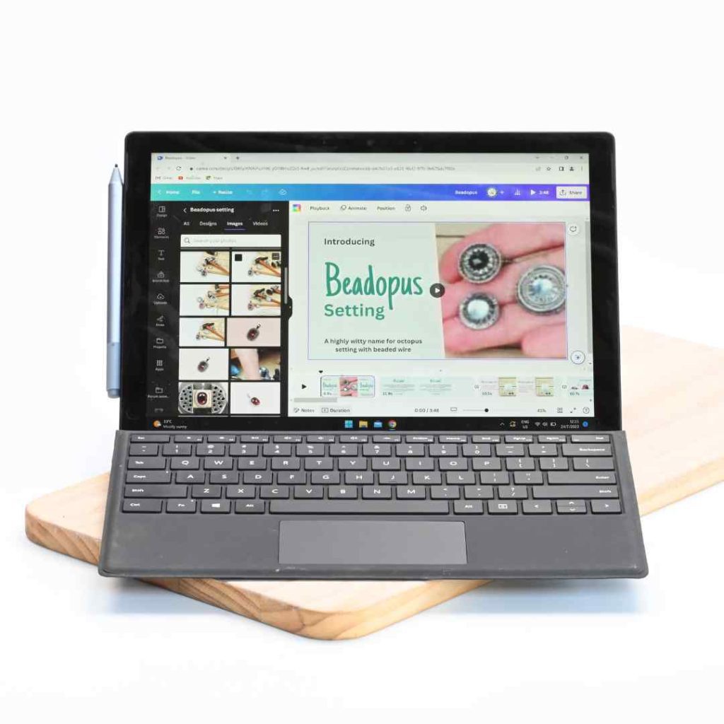 Laptop for editing online jewelry making classes