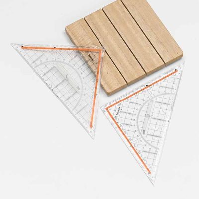 set of triangle 45 degree ruler for jewellery design and rendering